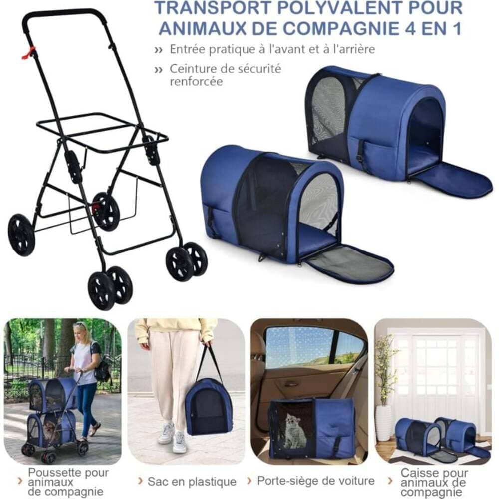 transport polyvalent chien et chat poussette