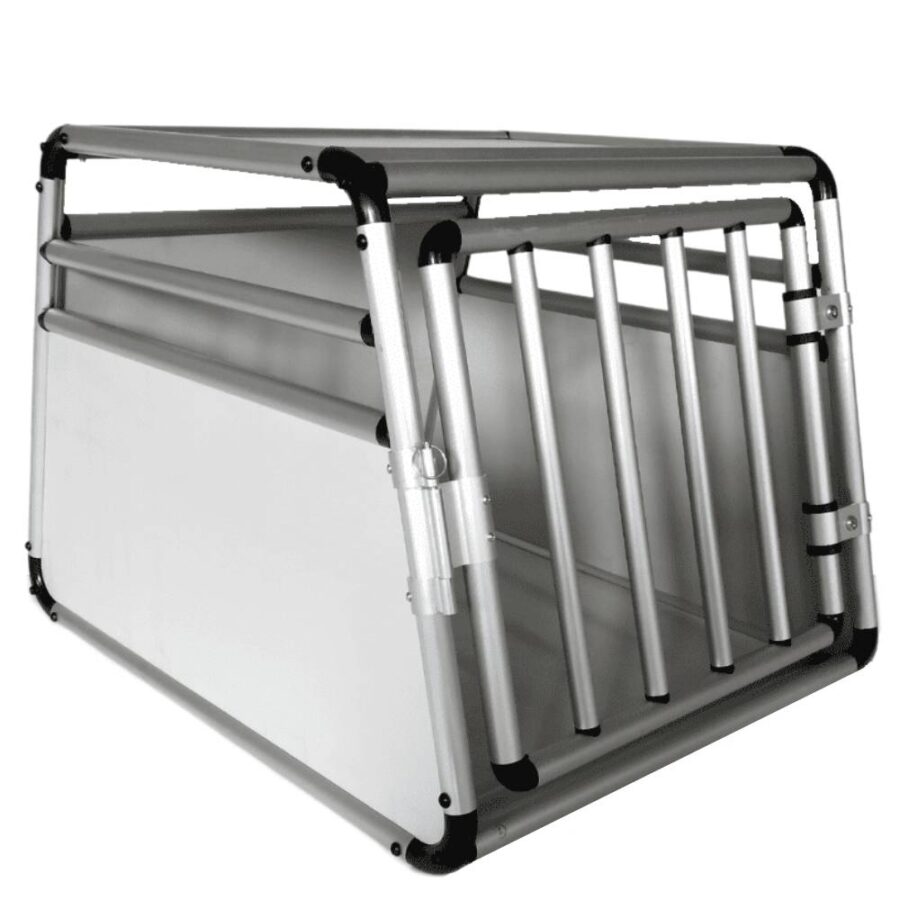 Cage Transport Chien Aluminium Tubes Ronds Taille M 69 x 54 x 50 cm