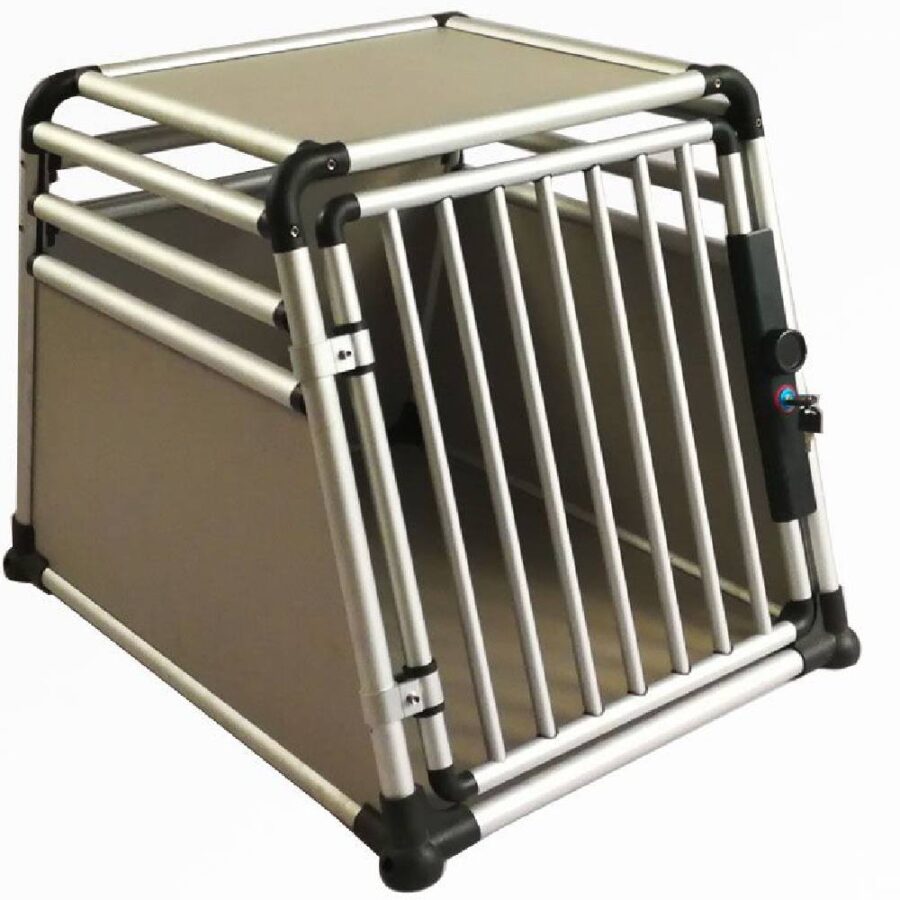 Cage Transport chien Alu Tubes Ronds Serrure Taille L
