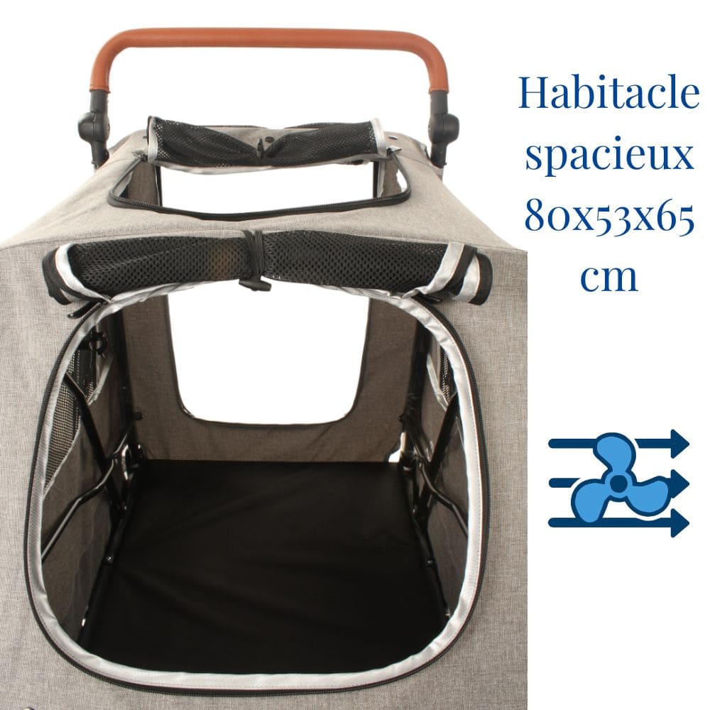 habitacle spacieux de la poussette pour chien kg