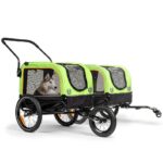 Remorque vélo pour chien 30 kg 2 en 1 avec et sans attelage