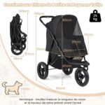 pousette convient aux chiens de petite et moyenne taille