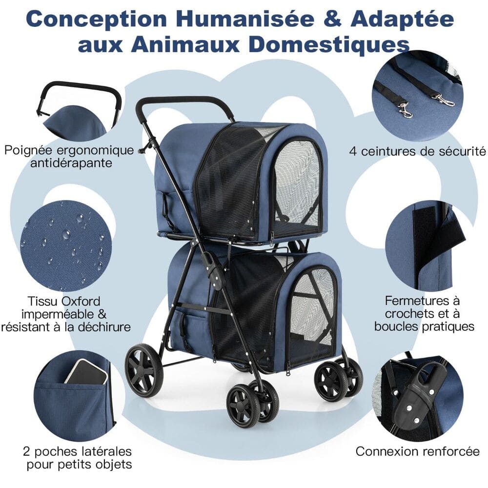 poussette adaptee aux animaux domestiques