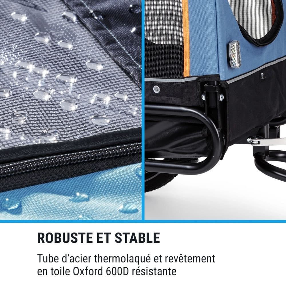 Remorque vélo pour chien 30 kg sécurité robuste et stable