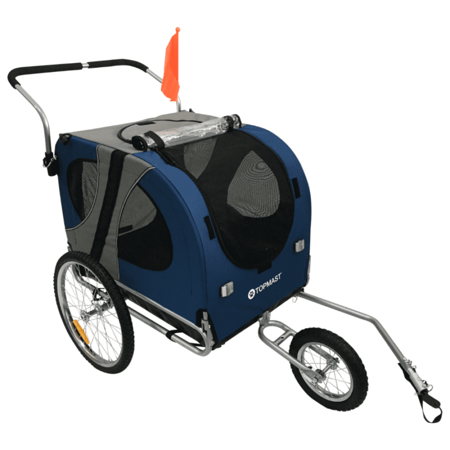 Remorque poussette vélo chien 40 kg Topmast Easy Flow bleu