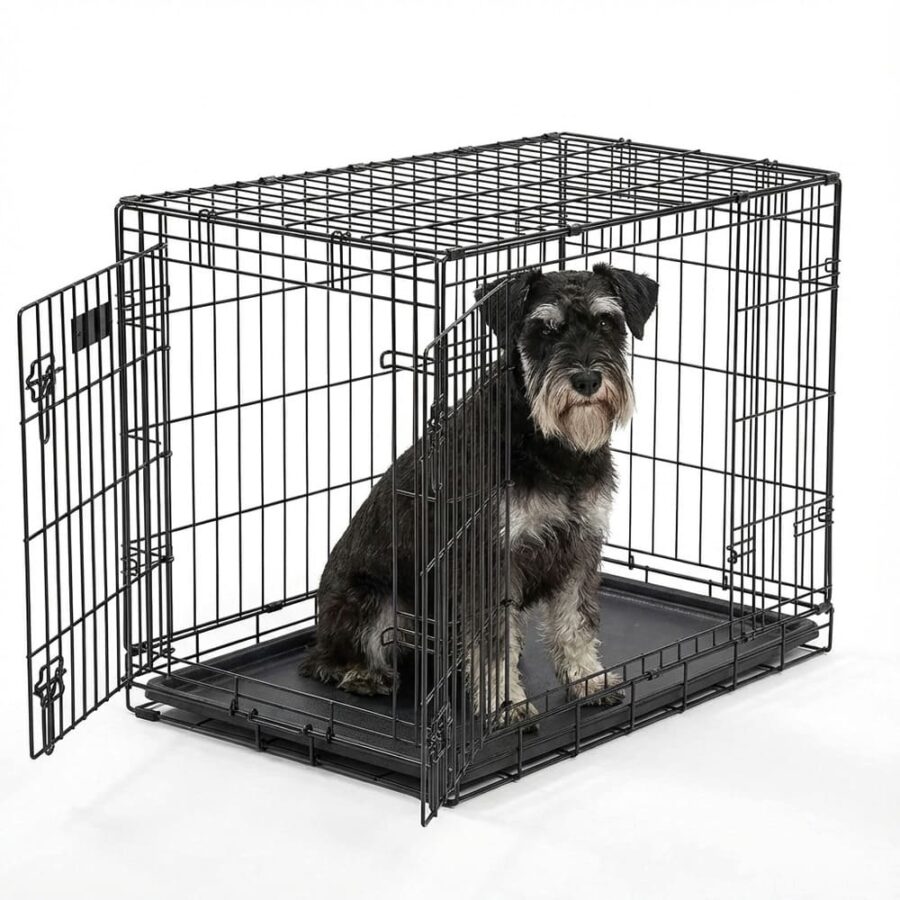 Cage métal noir M pour Cocker et Bulldog