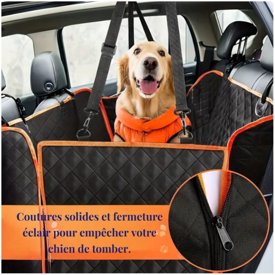 Protection voiture chien hamac convertible 4-en-1 poches rangement