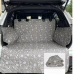 Protection coffre voiture pour chien polyester gris empreintes pattes