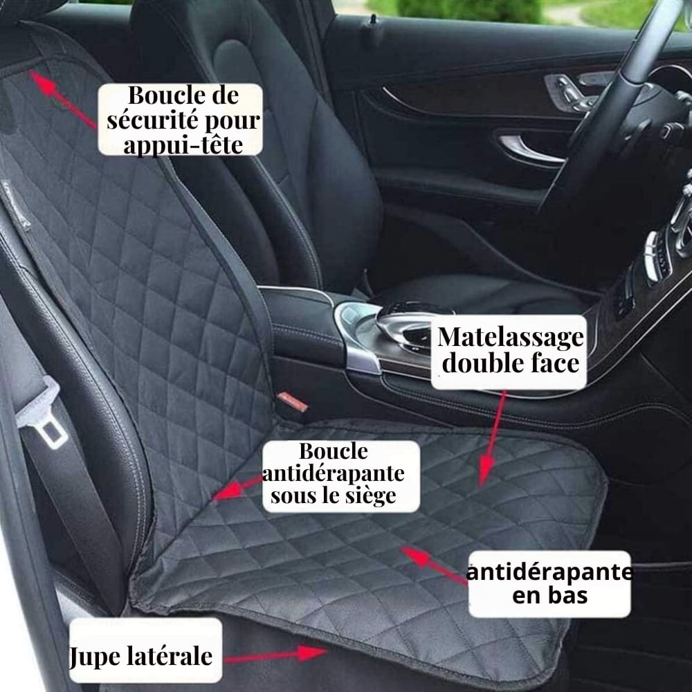 Couvre-siège avant chien nylon 600D fixations ajustables universelles