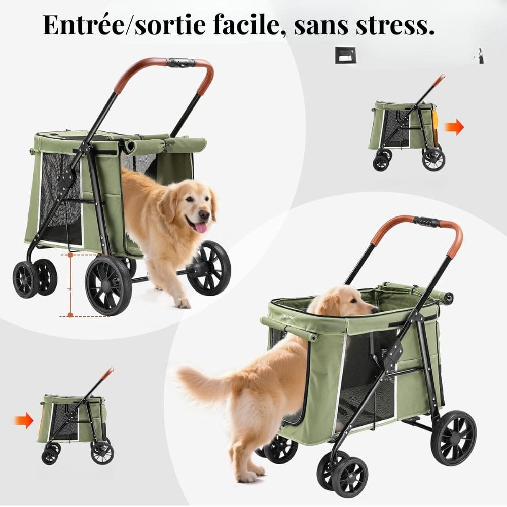 Poussette chien ventilation mesh circulation air côtés