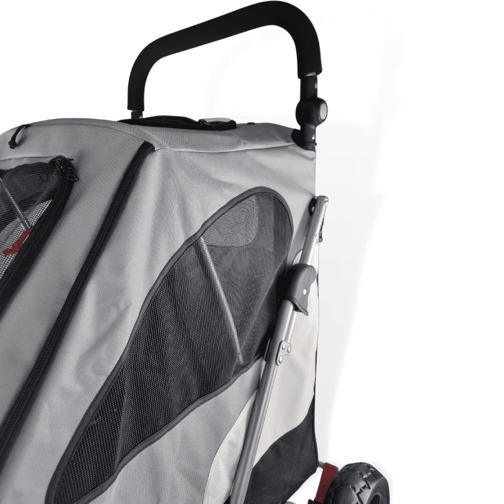 Poussette chien 3 roues design sportif aluminium deluxe