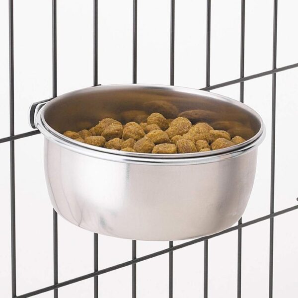 Bol suspendu pour cage transport chien chat inox facile nettoyer
