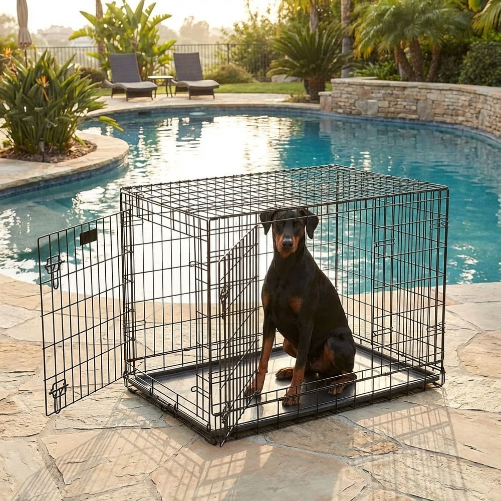 Cage chien XL nettoyage facile plateau plastique léger