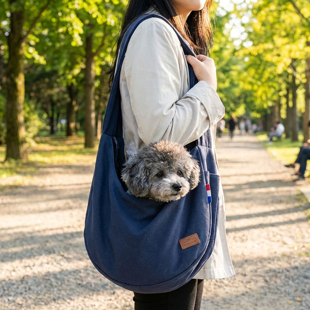 Sac transport chien bandoulière Oxford résistant 20L petit chien chat
