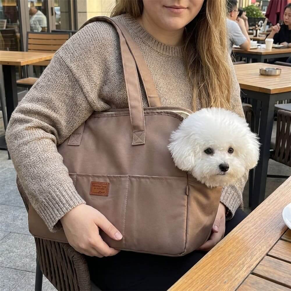 Sac transport petit moyen chien chat chiot au restau
