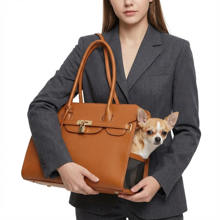 Sac transport chien haut gamme simili cuir luxe