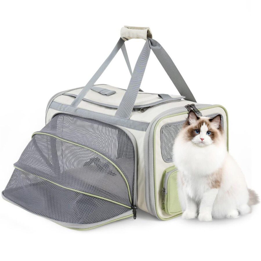 Sac à dos chat extensible - Transport respirant avec ouverture 3 côtés