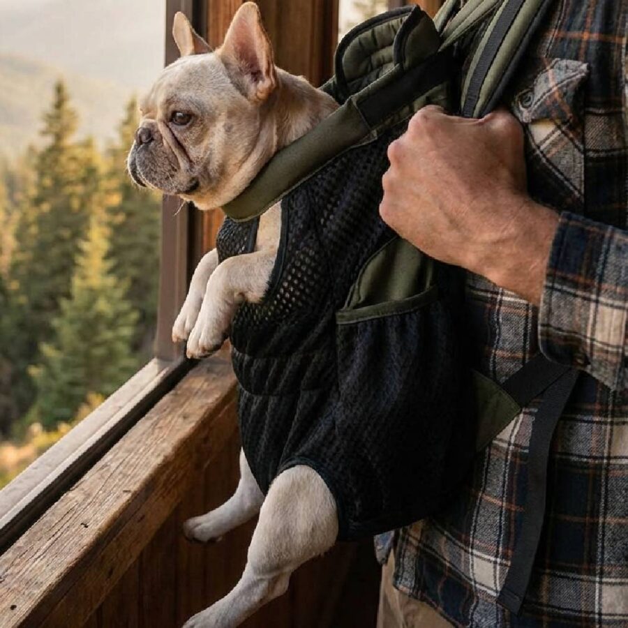 Sac à dos ventral DOGLEMI - Transport chat chien mains libres