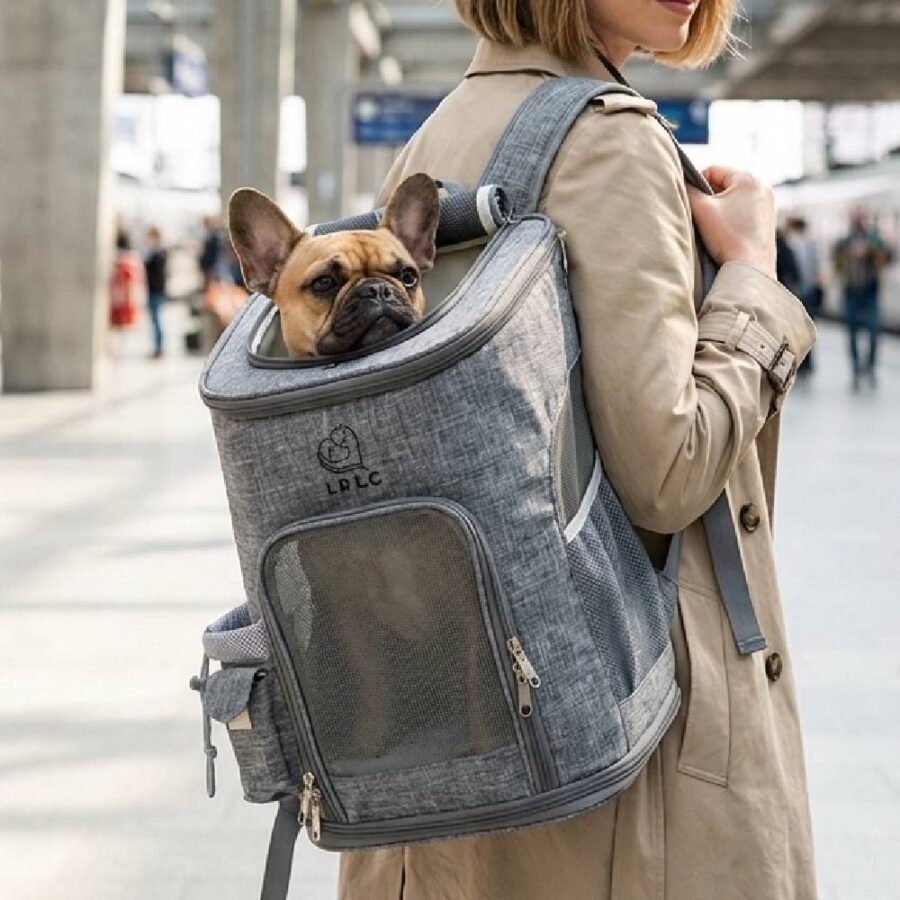 Sac à dos transport chien chat - Confort et praticité 27x27x43cm
