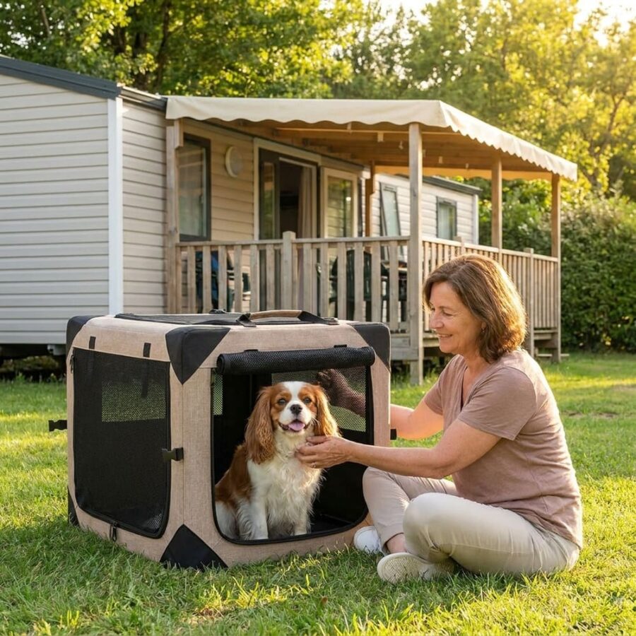Cage Transport Pliable DODOPET - Chien Chat 8 kg - Home Car Camping - S