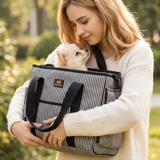 Sac Transport Chien Chat Oxford - Rayures Fashion Bandoulière S